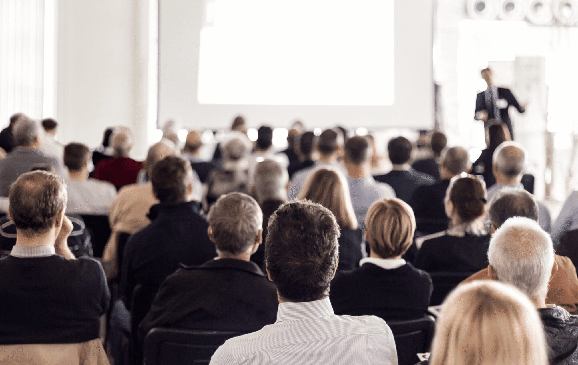 A large audience gathered