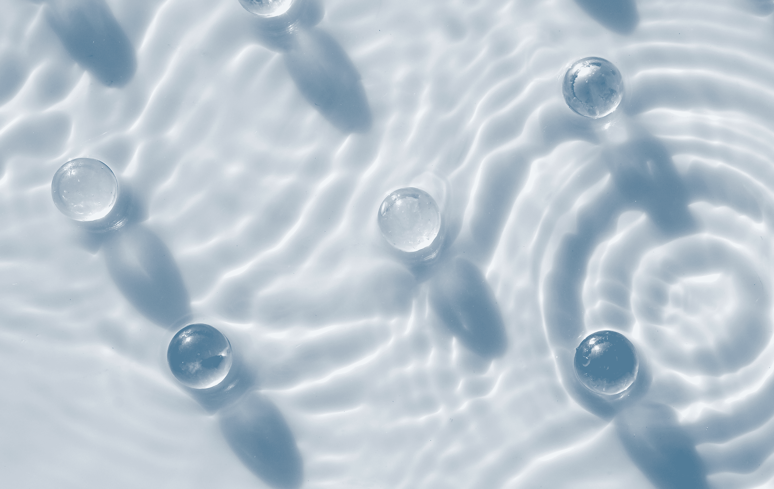 Glass balls in the water