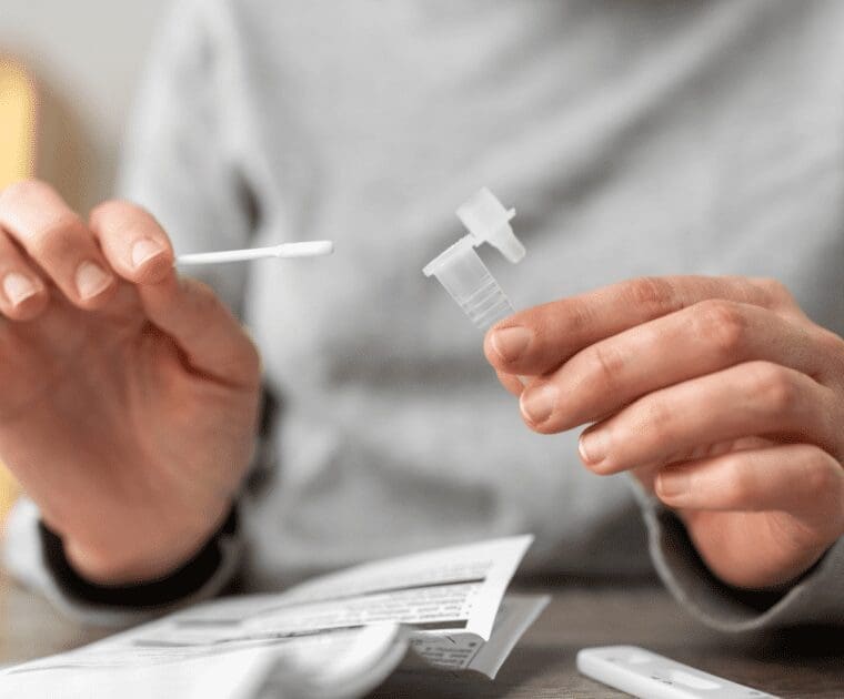 A picture of taking a self-sample