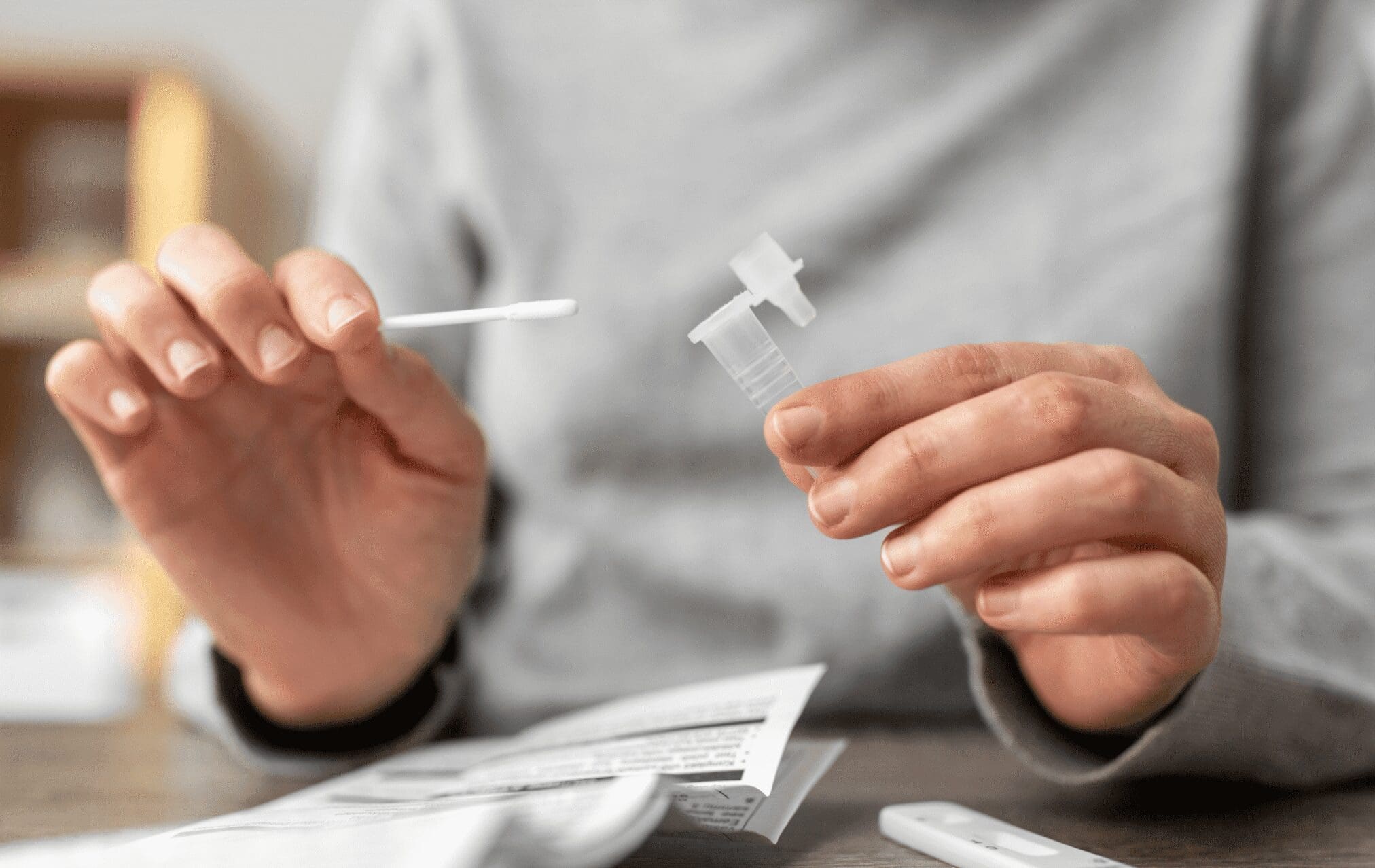 A picture of taking a self-sample